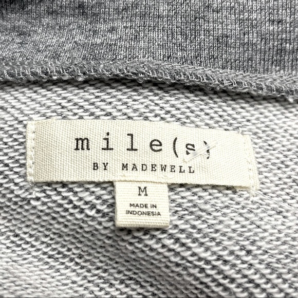 Madewell Embroidered-Trim Crop Sweatshirt Grey Sz Medium - Picture 12 of 12